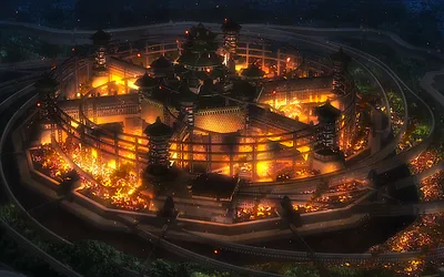 Golden Fiery Wallpaper Black/Dark Wallpaper 4K 1728x1080 Hd, Desktop, Wallpaper, Featuring, A, Fiery, Enclosed, City, Anime, Series, Kabaneri, Iron, Black, Ultrawide