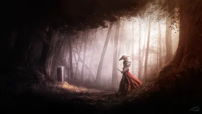 Fantasy Depicting Samurai Warrior Grave Fantasy Wallpaper 4K 1920x1080 Fantasy, Wallpaper, Depicting, A, Samurai, Warrior, By, Grave, Sunlit, Forest, Capturing, Moment, White, Ultrawide, Full HD