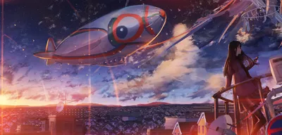 Radiant Anime Wallpaper World Wallpaper 4K 2500x1200 A, Stunning, Hd, Anime, Cityscape, Wallpaper, Showing, An, Airship, Flying, Over, Rooftops, Brown, Gray, Ultrawide, Full HD