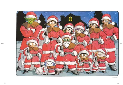 Christmas Themed Dragon Ball Anime Fantasy Wallpaper 4K 2158x1504 Christmas-themed, Dragon, Ball, Z, Anime, Characters, Dressed, In, Santa, Outfits, Featured, Brightly, White, Landscape, Full HD