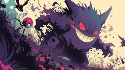 Epic Vibrant Wallpaper Black/Dark Wallpaper 4K 2912x1632 A, Vibrant, Hd, Wallpaper, Featuring, Gengar, From, Pokémon, Pok, Mon, Depicted, Striking, White, Ultrawide, QHD