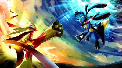 Epic Battle Between Nature Wallpaper 4K 5377x3023 Hd, Desktop, Wallpaper:, Showing, An, Epic, Battle, Between, Blaziken, Lucario, Pok, Mon, White, Ultrawide, 4k