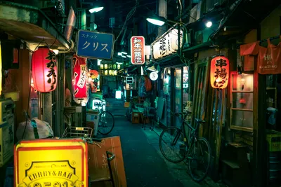 Vibrant Night Street Tokyo World Wallpaper 4K 7952x5304 A, Vibrant, Night, Street, In, Tokyo, Japan, Adorned, Colorful, Signs, Lanterns, Captures, Yellow, White, Orange, Landscape, 4k