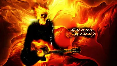 Ghost Rider Surrounded Fiery Abstract Wallpaper 4K 1920x1080 Hd, Wallpaper, Featuring, Ghost, Rider, Surrounded, By, Fiery, Swirls, Holding, Guitar, Vibrant, Yellow, Red, Pink, Ultrawide, Full HD
