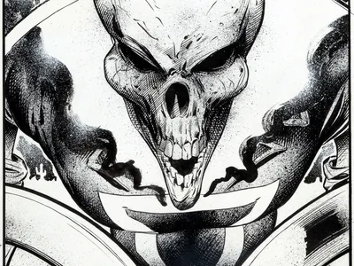 Serene Detailed Wallpaper Black/Dark Wallpaper 4K 1920x1440 Hd, Pc, Desktop, Wallpaper, Featuring, A, Detailed, Black-and-white, Comic, Illustration, Ghost, Rider, White, Landscape, Full HD