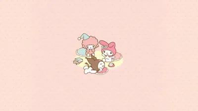 Sleek Sanrio Wallpaper Abstract Wallpaper 4K 7680x4320 Hd, Desktop, Wallpaper, Featuring, Sanrio, Characters, My, Melody, Kuromi, Onegai, Soft, Pink, White, Ultrawide, 4k