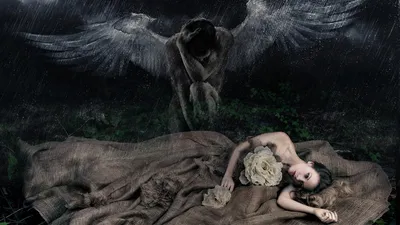 Vivid Fantasy Wallpaper Fantasy Wallpaper 4K 1920x1080 A, Fantasy-themed, Hd, Desktop, Wallpaper, Featuring, Serene, Figure, Wings, Looming, Over, Woman, Gray, Ultrawide, Full HD