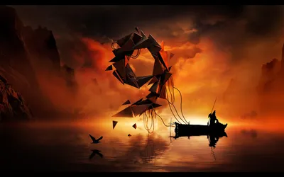 Dark Fantasy Depicting Fantasy Wallpaper 4K 1920x1200 Hd, Dark, Fantasy, Desktop, Wallpaper, Depicting, A, Grim, Reaper, Figure, Boat, Connected, Brown, Ultrawide, Full HD