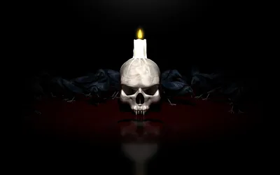 Serene Glowing Wallpaper Black/Dark Wallpaper 4K 1920x1200 Hd, Pc, Desktop, Wallpaper, Featuring, A, Glowing, Candle, Atop, Skull, Surrounded, Dark, White, Gray, Ultrawide, Full HD