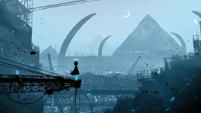 Sleek Anime Wallpaper World Wallpaper 4K 3040x1709 Hd, Anime, Cityscape, Wallpaper, Showcasing, A, Silhouetted, Figure, Overlooking, Sprawling, Industrial, City, White, Ultrawide, QHD