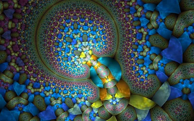Abstract Fractal Design Vibrant Abstract Wallpaper 4K 3500x2187 Hd, Abstract, Fractal, Design, With, Vibrant, Blue, Yellow, Purple, Patterns, Creating, Swirling, Gray, Brown, Ultrawide, QHD