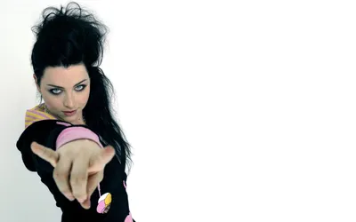Amy Lee Her Black/Dark Wallpaper 4K 1920x1200 A, Striking, Hd, Wallpaper, Featuring, Amy, Lee, Her, Dark, Hair, Cascading, She, White, Ultrawide, Full HD