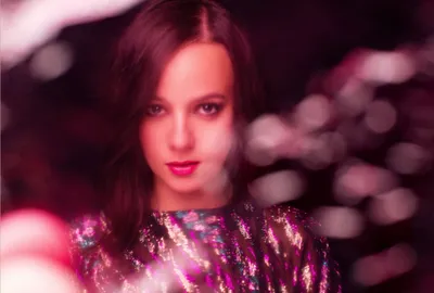 Portrait Female Singer Abstract Wallpaper 4K 4203x2832 Portrait, Of, A, Female, Singer, In, Sparkling, Dress, Amid, Pink, Bokeh, Lights, Purple, Gray, Landscape, 4k