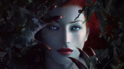 Golden Captivating Wallpaper Fantasy Wallpaper 4K 1920x1080 A, Captivating, Fantasy-themed, Hd, Wallpaper, Featuring, Woman, Striking, Blue, Eyes, Vibrant, Red, Gray, White, Ultrawide, Full HD