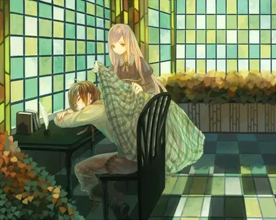 Serene Anime Wallpaper Abstract Wallpaper 4K 1920x1530 Hd, Anime-style, Original, Pc, Desktop, Wallpaper, Featuring, A, Serene, Scene, Two, Characters, Gray, White, Square, Full HD