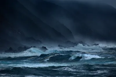 Dreamy Serene Wallpaper Black/Dark Wallpaper 4K 2000x1333 A, Serene, Ocean, Scene, With, Dark, Waves, Crashing, Against, Rocky, Shores, Shrouded, Gray, Ultrawide, Full HD