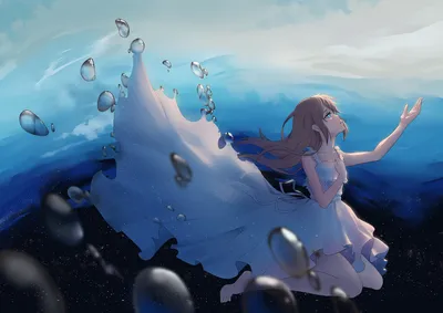 Sleek Anime Wallpaper Abstract Wallpaper 4K 1920x1357 Anime-style, Original, Hd, Desktop, Wallpaper, Depicting, A, Girl, Flowing, White, Dress, Reaching, Landscape, Full HD