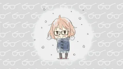 Chibi Mirai Kuriyama Abstract Wallpaper 4K 1920x1080 Chibi-style, Mirai, Kuriyama, From, Beyond, The, Boundary, Wearing, Glasses, Blue, Coat, Set, White, Ultrawide, Full HD