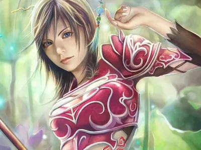 Fantasy Themed Woman Red Armor Fantasy Wallpaper 4K 1400x1050 A, Fantasy-themed, Hd, Wallpaper, Featuring, Woman, In, Intricate, Red, Armor, Lush, Mystical, Brown, Gray, Landscape