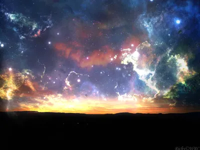 Sleek Sci Wallpaper Space Wallpaper 4K 1600x1200 A, Stunning, Sci-fi, Landscape, Featuring, Vibrant, Cosmic, Sky, Filled, Stars, Colorful, Nebulae, Brown, White