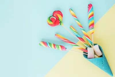 Radiant Colorful Wallpaper Abstract Wallpaper 4K 3000x2000 Hd, Desktop, Wallpaper, Featuring, Colorful, Rainbow, Lollipops, And, Sweets, Arranged, Blue, Waffle, White, Landscape, QHD