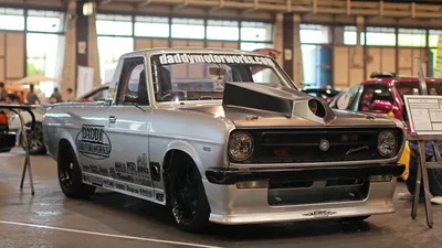 Customized Silver Datsun Cars Wallpaper 4K 1920x1080 Hd, Pc, Desktop, Wallpaper, Featuring, A, Customized, Silver, Datsun, Pickup, Truck, Displayed, White, Gray, Ultrawide, Full HD
