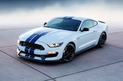 White Mustang Shelby Cars Wallpaper 4K 2048x1360 White, Ford, Mustang, Shelby, Gt350, Muscle, Car, With, Blue, Racing, Stripes, Parked, Ultrawide, Full HD