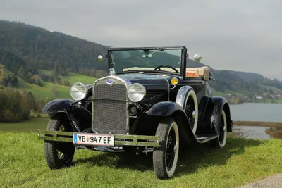 Black Vintage Model Convertible Classic Cars Wallpaper 4K 5760x3840 Black, Vintage, Ford, Model, A, Convertible, Classic, Car, Parked, Grass, Hills, Lake, Gray, Landscape, 4k