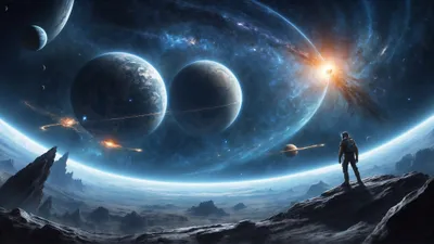 Space Planets Astronaut Galaxy Wallpaper 4K, Space category