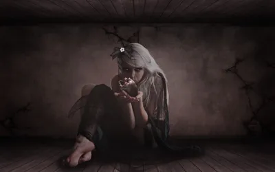 Dark Fantasy Gothic Black/Dark Wallpaper 4K 1920x1200 Dark, Fantasy, Hd, Pc, Wallpaper, Showing, A, Gothic, Woman, White, Hair, Sitting, Brown, Gray, Ultrawide, Full HD