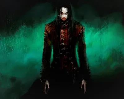 Moody Dark Wallpaper Black/Dark Wallpaper 4K 1878x1502 Hd, Dark, Fantasy, Wallpaper, Depicting, A, Sinister, Vampire, Long, Black, Hair, Red, Brown, Square