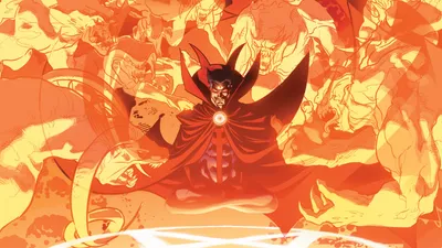 Bright Doctor Wallpaper Abstract Wallpaper 4K 1920x1080 Hd, Desktop, Wallpaper, Featuring, Doctor, Strange, In, A, Dynamic, Comic, Style, Surrounded, Orange, White, Ultrawide, Full HD