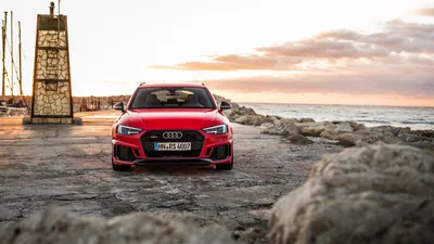 Red Rs4 Rocky Cars Wallpaper 4K 4096x2304 Red, Audi, Rs4, Parked, On, A, Rocky, Coastline, Sunset, Captured, Ultra, Striking, White, Ultrawide, 4k