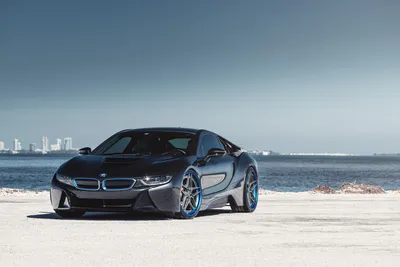 Sleek Black Supercar Cars Wallpaper 4K 7327x4890 Sleek, Black, Bmw, I8, Supercar, Parked, On, A, Concrete, Surface, Water, City, White, Landscape, 4k