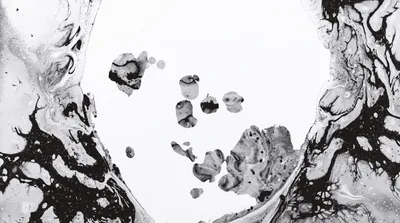 Bold Black Wallpaper Space Wallpaper 4K 2732x1526 Black-and-white, Abstract, Radiohead, Album, Cover, Artwork, With, Marbled, Ink, Shapes, High-contrast, Negative, White, Ultrawide, QHD
