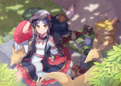 Anime Original Girl Traditional Attire Animals Wallpaper 4K 1920x1358 Hd, Anime, Original, Desktop, Wallpaper, Featuring, A, Girl, Traditional, Attire, Surrounded, Small, Gray, Landscape, Full HD