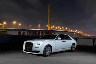 Radiant White Wallpaper Black/Dark Wallpaper 4K 4096x2734 A, White, Rolls-royce, Ghost, Parked, At, Night, Near, Lit, Bridge, Showcased, Ultra, Gray, Landscape, 4k