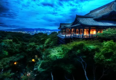 Kiyomizu Dera Temple Black/Dark Wallpaper 4K 5844x4032 Hd, Wallpaper, Of, Kiyomizu-dera, Temple, In, Kyoto, Japan, Illuminated, Night, Showcasing, Stunning, Yellow, Pink, Landscape, 4k