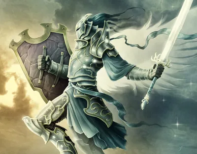 Angelic Knight Ornate Armor Wielding Fantasy Wallpaper 4K 1600x1257 Hd, Desktop, Wallpaper:, Featuring, An, Angelic, Knight, In, Ornate, Armor, Wielding, Radiant, White, Gray, Square