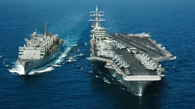 Crisp Aerial Wallpaper Cars Wallpaper 4K 1920x1080 Aerial, View, Of, The, Uss, Dwight, D., Eisenhower, Cvn-69, Aircraft, Carrier, Naval, Brown, Ultrawide, Full HD