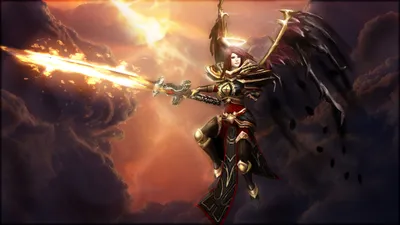 Kayle League Legends Nature Wallpaper 4K 2560x1440 An, Hd, Desktop, Wallpaper, Featuring, Kayle, From, League, Legends, Depicted, Wielding, Flaming, White, Gray, Ultrawide, QHD