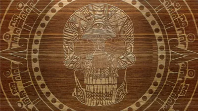 Golden Dark Wallpaper Cars Wallpaper 4K 1920x1080 Hd, Pc, Desktop, Wallpaper, Featuring, A, Dark, Intricately, Carved, Skull, All-seeing, Eye, Brown, Ultrawide, Full HD