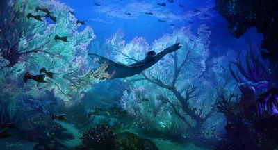 Underwater Movie Avatar Abstract Wallpaper 4K 2048x1104 Hd, Pc, Desktop, Wallpaper, Featuring, An, Underwater, Scene, Movie, Avatar, Way, Water, Green, Pink, Ultrawide, Full HD