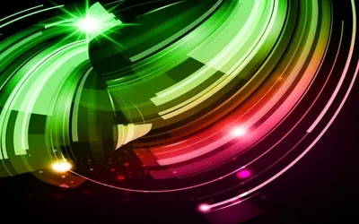 Moody Artistic Wallpaper Abstract Wallpaper 4K 2560x1600 Artistic, Vector, Composition, Of, Glowing, Green, And, Pink, Concentric, Arcs, Geometric, Shapes, White, Gray, Ultrawide, QHD