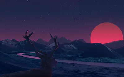 Fantasy Majestic Deer Nature Wallpaper 4K 2880x1800 A, Fantasy, Hd, Desktop, Wallpaper, Featuring, Majestic, Deer, Foreground, River, Winding, Through, Red, Brown, Ultrawide, QHD