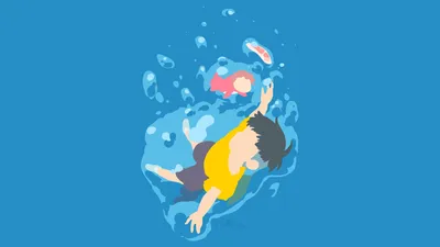 Misty Minimalist Wallpaper Minimal Wallpaper 4K 1920x1080 Minimalist, Vector, Hd, Desktop, Wallpaper, Of, Ponyo, From, Studio, Ghibli, Cliff, Sea, Green, Pink, Ultrawide, Full HD