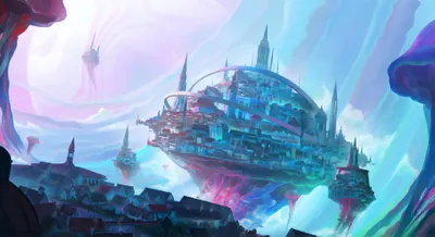 Calm Fantasy Wallpaper Fantasy Wallpaper 4K 3840x2088 Hd, Fantasy, Pc, Wallpaper, Depicting, A, Futuristic, Floating, Island, City, Glowing, Lights, White, Ultrawide, 4k