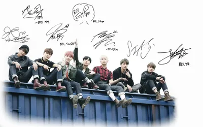 Vivid Bts Wallpaper Abstract Wallpaper 4K 1680x1050 Hd, Desktop, Wallpaper, Featuring, Bts, Members, Sitting, On, Container, Their, Autographs, Above, White, Ultrawide