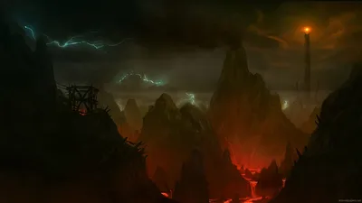 Bold Fantasy Wallpaper Nature Wallpaper 4K 1920x1080 Hd, Fantasy, Desktop, Wallpaper, Depicting, A, Dark, Volcanic, Landscape, Lord, Rings, Featuring, Brown, Ultrawide, Full HD