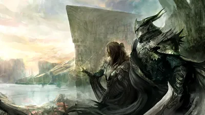 Fantasy Warrior Depicting Two Armored Fantasy Wallpaper 4K 2560x1440 Hd, Fantasy, Warrior, Desktop, Wallpaper, Depicting, Two, Armored, Warriors, One, Horned, Helmet, Gray, White, Ultrawide, QHD
